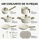 NOVEVE Jogo da Panelas Antiaderente 14 peças de Luxuosa Com Acessórios